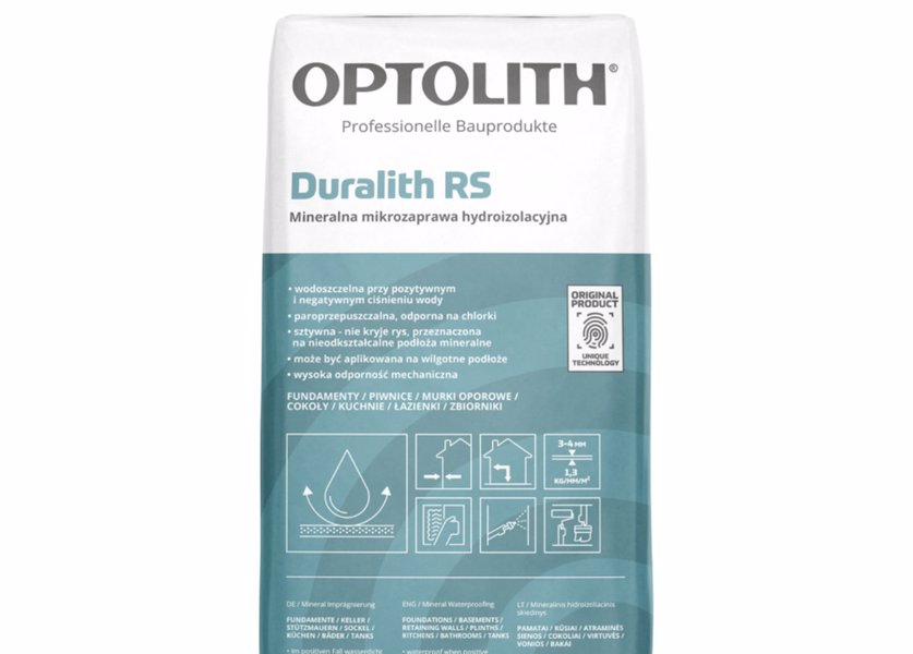 Mineralna mikrozaprawa hydroizolacyjna - Duralith RS od Optolith