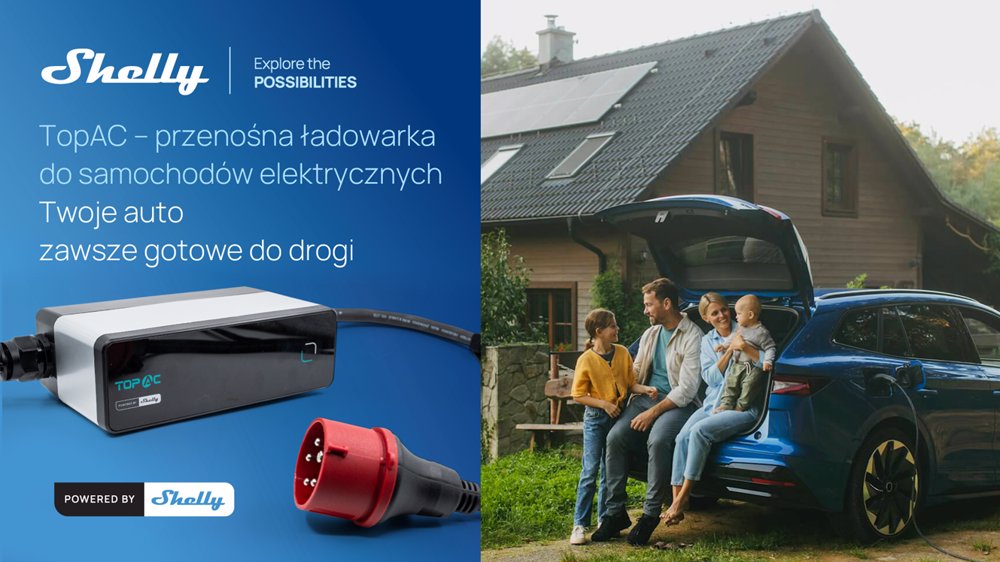 Shelly Group rozszerza ekosystem „Powered by Shelly”  o inteligentną przenośną ładowarkę do pojazdów elektrycznych